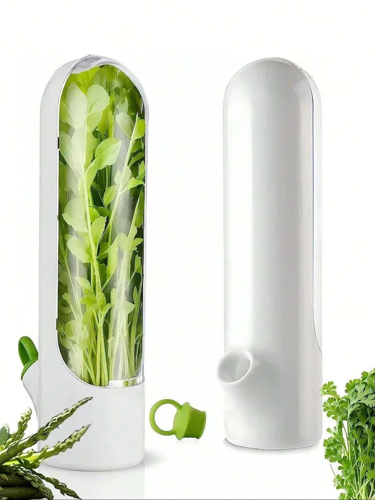 Fresh Herb Keeper for Refrigerator – Airtight Herb Storage Container | BPA-Free, Transparent Holder Keeps Coriander, Mint, Cilantro, Parsley & More Fresh Longer (1 PCS) - Luxi Cart